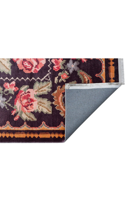 Kadim Black KDM07 Antik Desenlere Sahip Makinede Yıkanabilir Vintage Salon Oturma odası Koridor Mutfak Halısı
