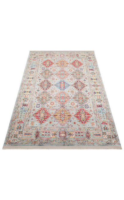 Kadim Aqua KDM06 Antik Desenlere Sahip Makinede Yıkanabilir Vintage Salon Oturma odası Koridor Mutfak Halısı