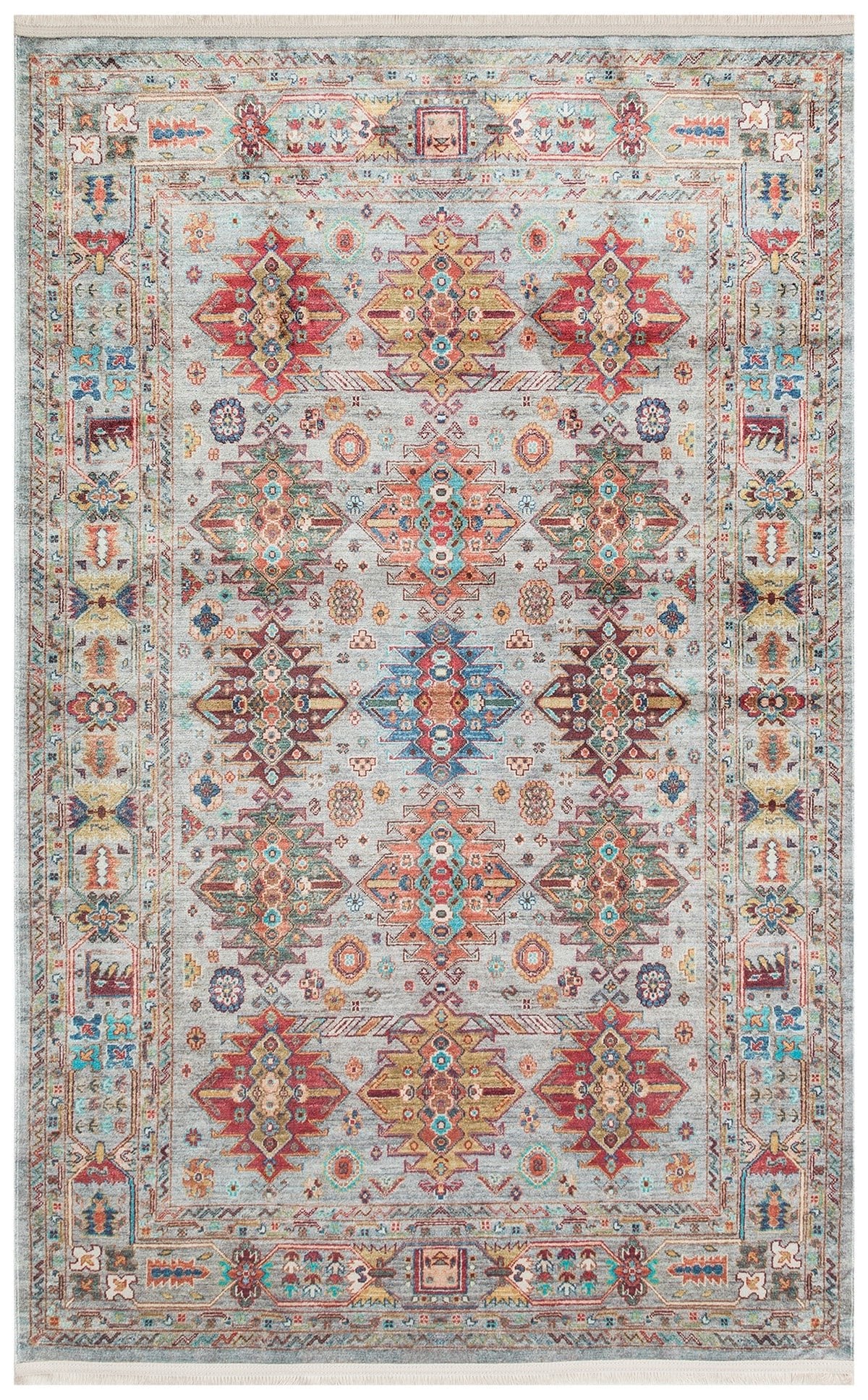 Kadim Aqua KDM06 Antik Desenlere Sahip Makinede Yıkanabilir Vintage Salon Oturma odası Koridor Mutfak Halısı