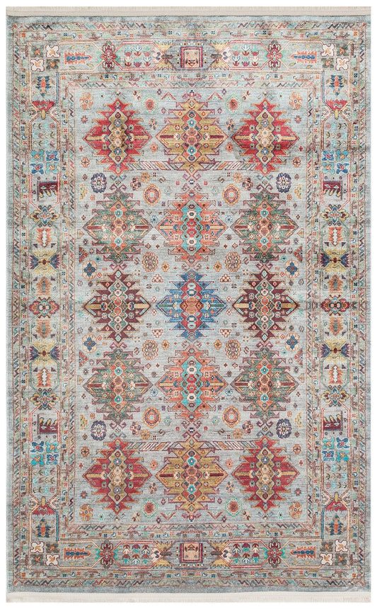Kadim Aqua KDM06 Antik Desenlere Sahip Makinede Yıkanabilir Vintage Salon Oturma odası Koridor Mutfak Halısı