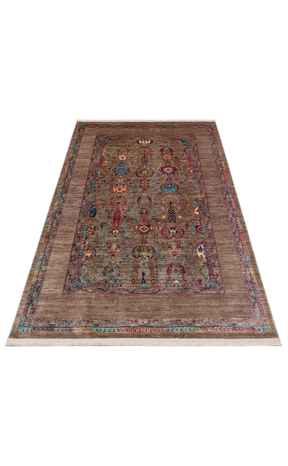 Kadim Olive KDM07 Antik Desenlere Sahip Makinede Yıkanabilir Vintage Salon Oturma odası Koridor Mutfak Halısı
