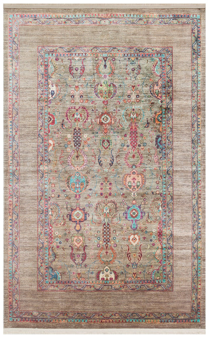 Kadim Olive KDM07 Antik Desenlere Sahip Makinede Yıkanabilir Vintage Salon Oturma odası Koridor Mutfak Halısı