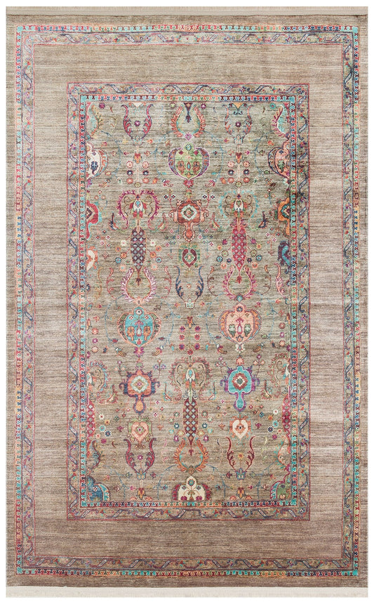 Kadim Olive KDM07 Antik Desenlere Sahip Makinede Yıkanabilir Vintage Salon Oturma odası Koridor Mutfak Halısı
