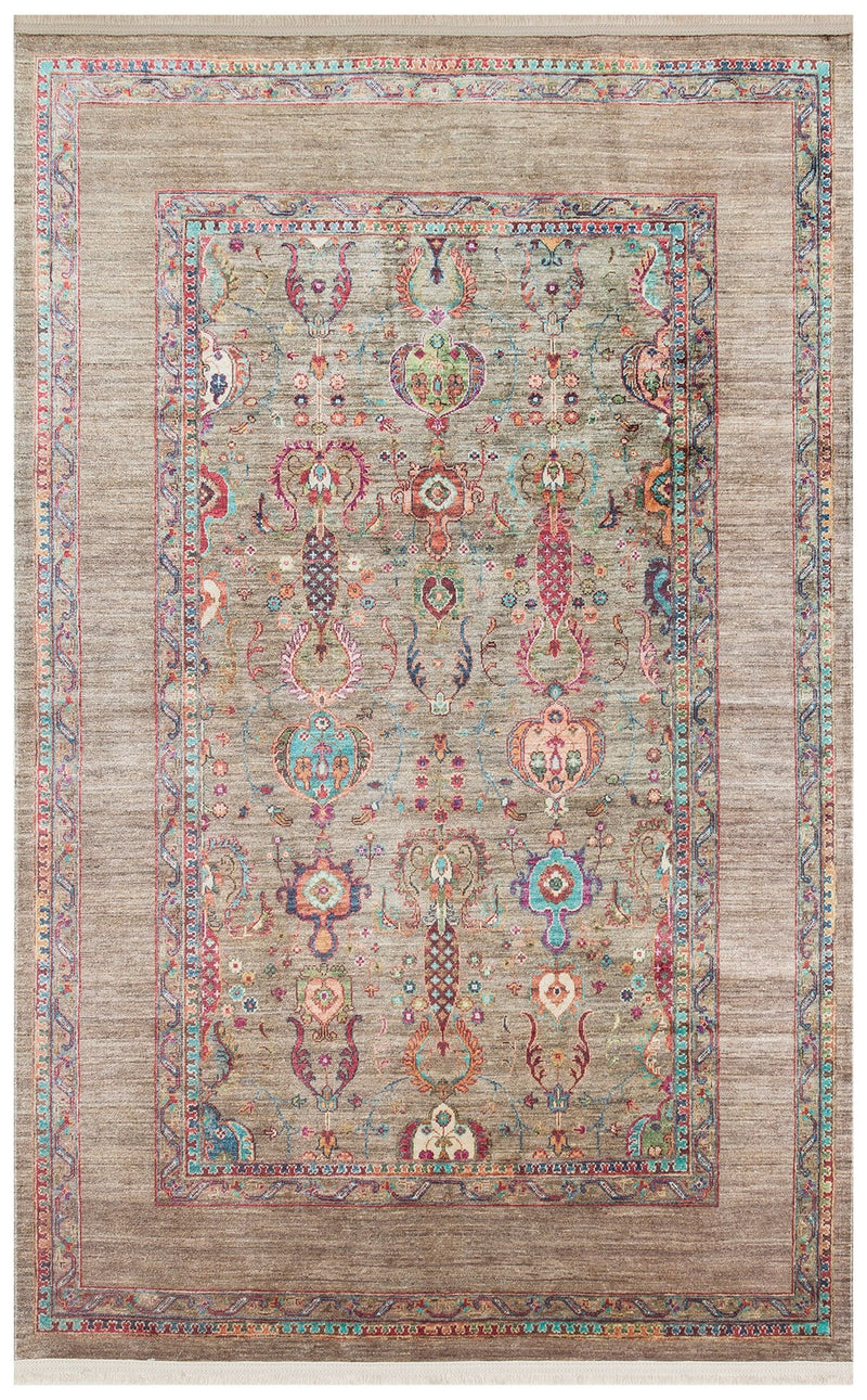 Kadim Olive KDM07 Antik Desenlere Sahip Makinede Yıkanabilir Vintage Salon Oturma odası Koridor Mutfak Halısı