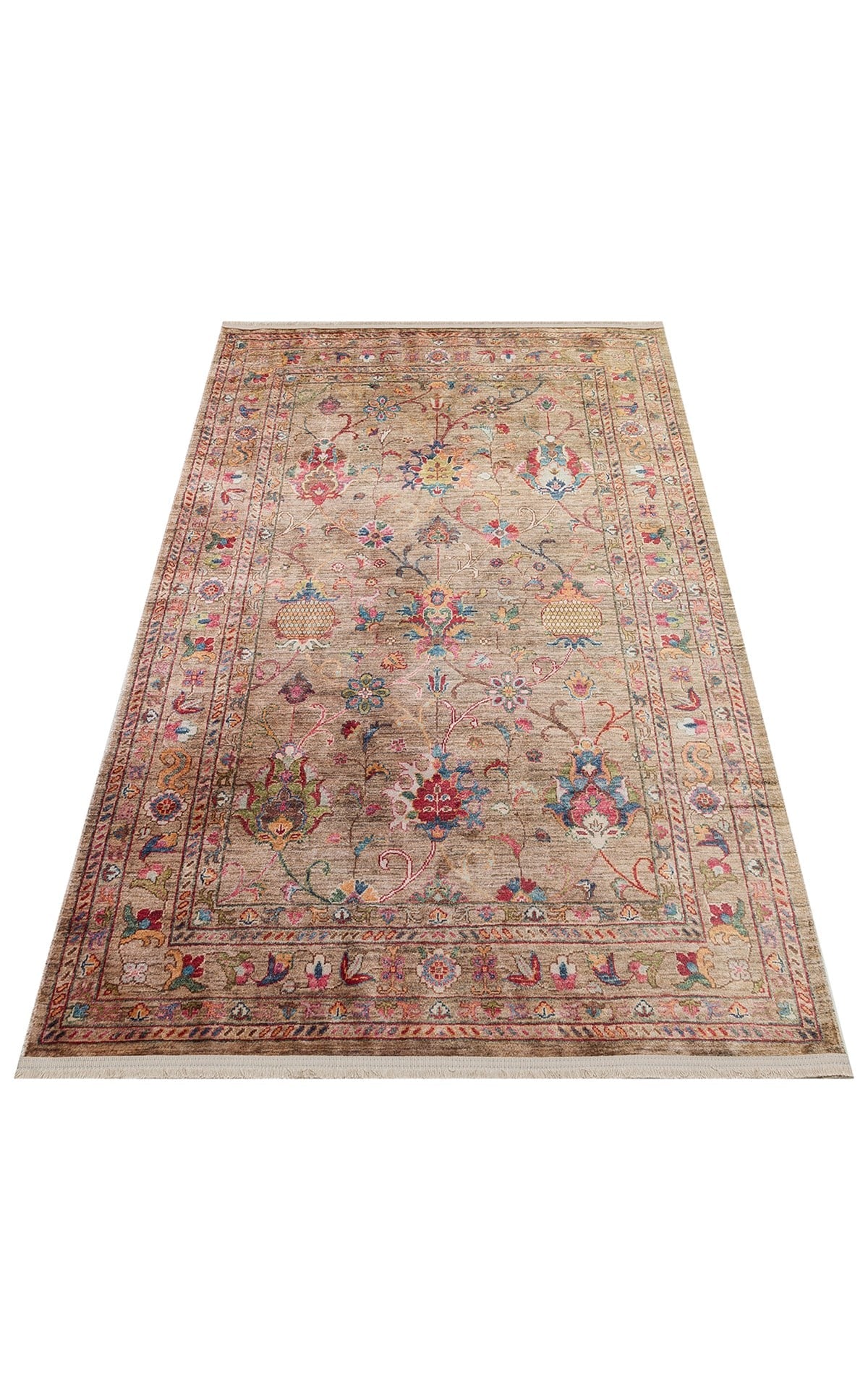Kadim Beige KDM08 Antik Desenlere Sahip Makinede Yıkanabilir Vintage Salon Oturma odası Koridor Mutfak Halısı