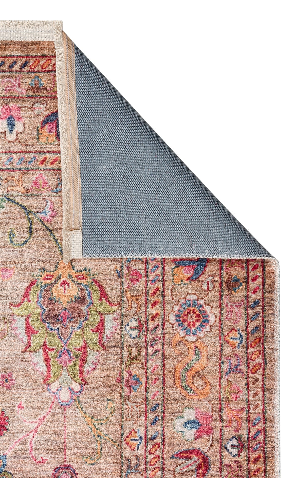 Kadim Beige KDM08 Antik Desenlere Sahip Makinede Yıkanabilir Vintage Salon Oturma odası Koridor Mutfak Halısı