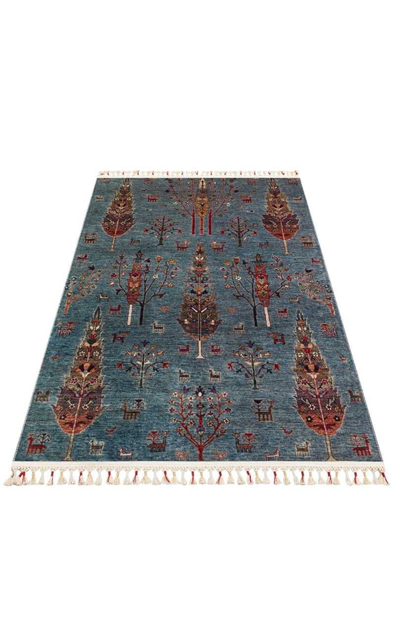 Kadim Aqua KDM09 Antik Desenlere Sahip Makinede Yıkanabilir Vintage Salon Oturma odası Koridor Mutfak Halısı