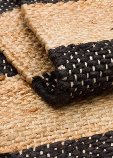 Jütte Natural 13 Black Çift Taraflı Jüt Halı