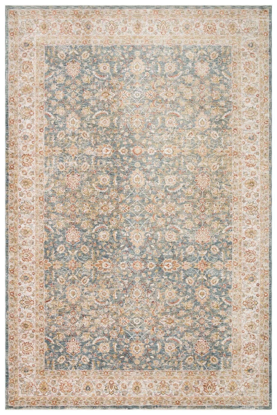 Varak Blue VRK01 Desenlere Sahip Makinede Yıkanabilir Vintage Salon Oturma odası Koridor Mutfak Halısı