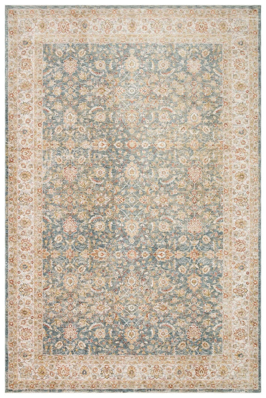 Varak Blue VRK01 Desenlere Sahip Makinede Yıkanabilir Vintage Salon Oturma odası Koridor Mutfak Halısı