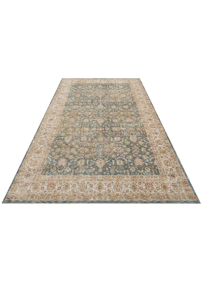 Varak Blue VRK01 Desenlere Sahip Makinede Yıkanabilir Vintage Salon Oturma odası Koridor Mutfak Halısı