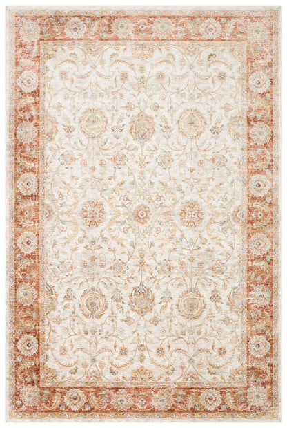 Varak Cream VRK02 Desenlere Sahip Makinede Yıkanabilir Vintage Salon Oturma odası Koridor Mutfak Halısı
