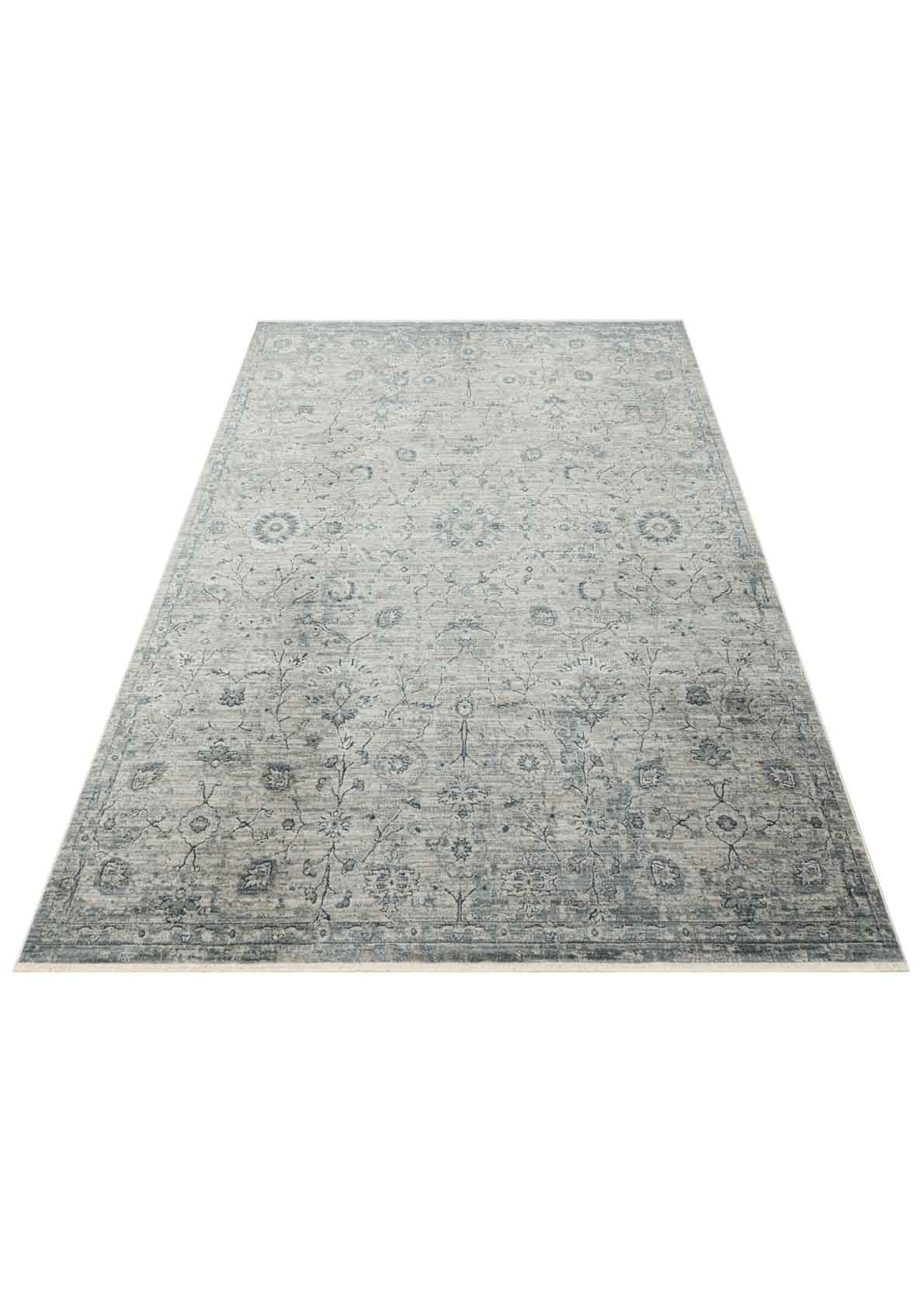 Depaca DP01 Mavi Vintage Salon Oturma Odası Halısı detay