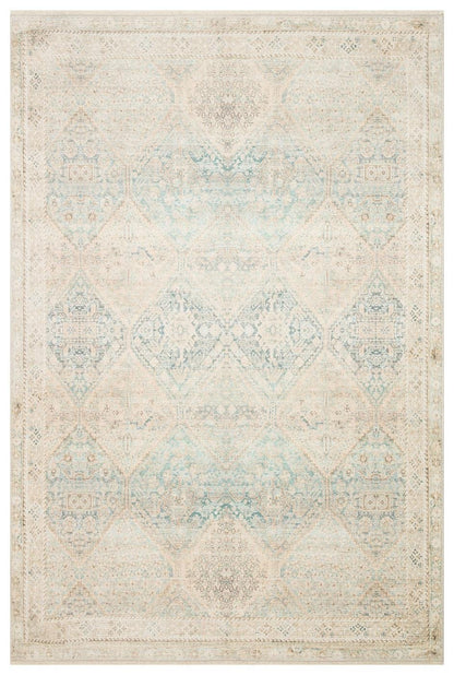 Retro RTR04 Pastel Gök Mavisi Vintage Etnik Desen Salon Mutfak Oturma odası Halısı