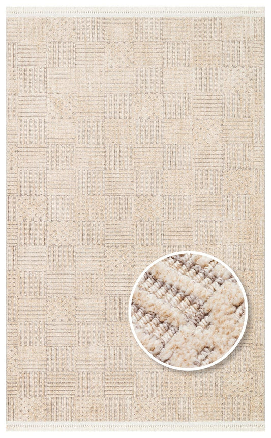 Liva LV05 Beige Örgü Dokuma Salon Koridor Yatak odası Halısı