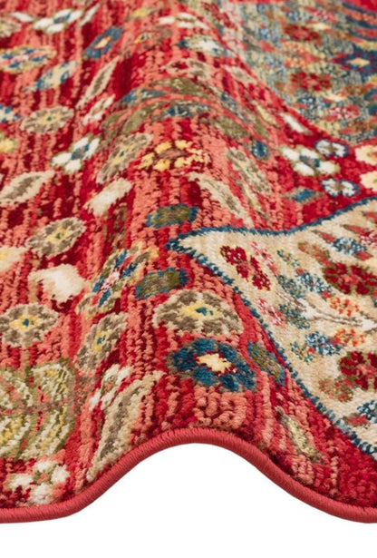 Nostalji NST01 Kırmızı Vintage Salon Oturma odası Koridor Mutfak Halısı