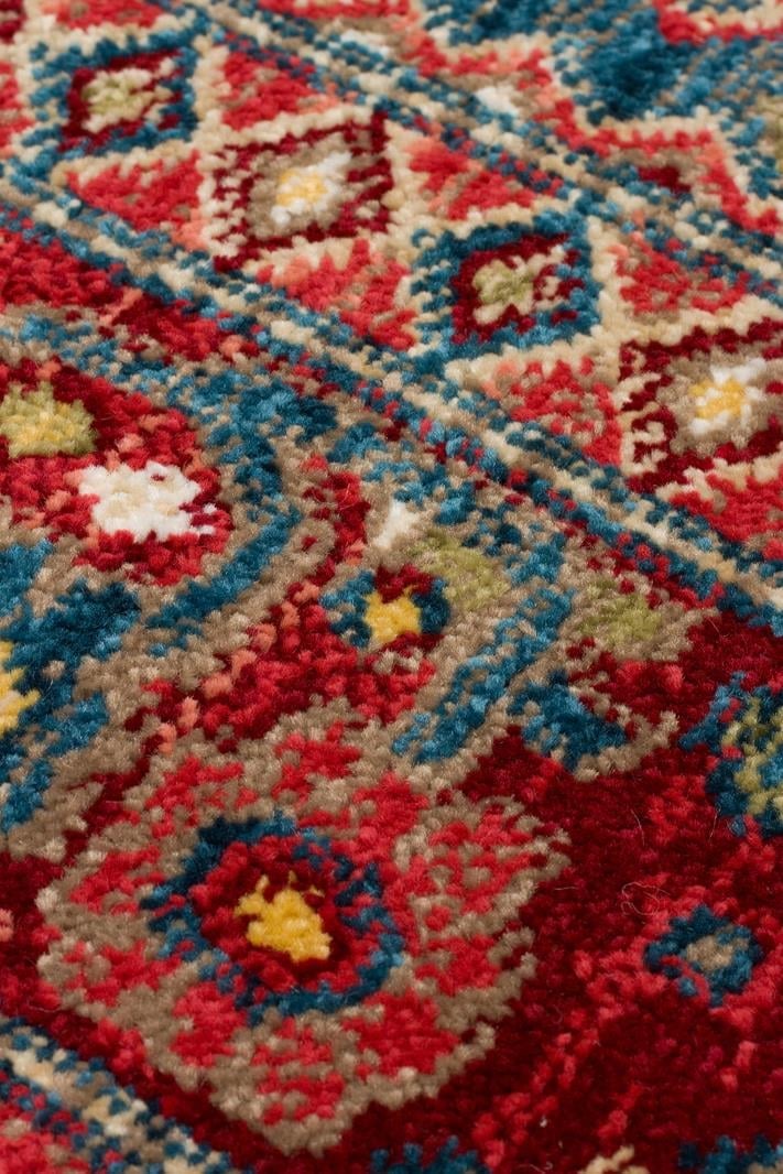 Nostalji NST05 Lacivert Kırmızı Vintage Salon Oturma odası Koridor Mutfak Halısı