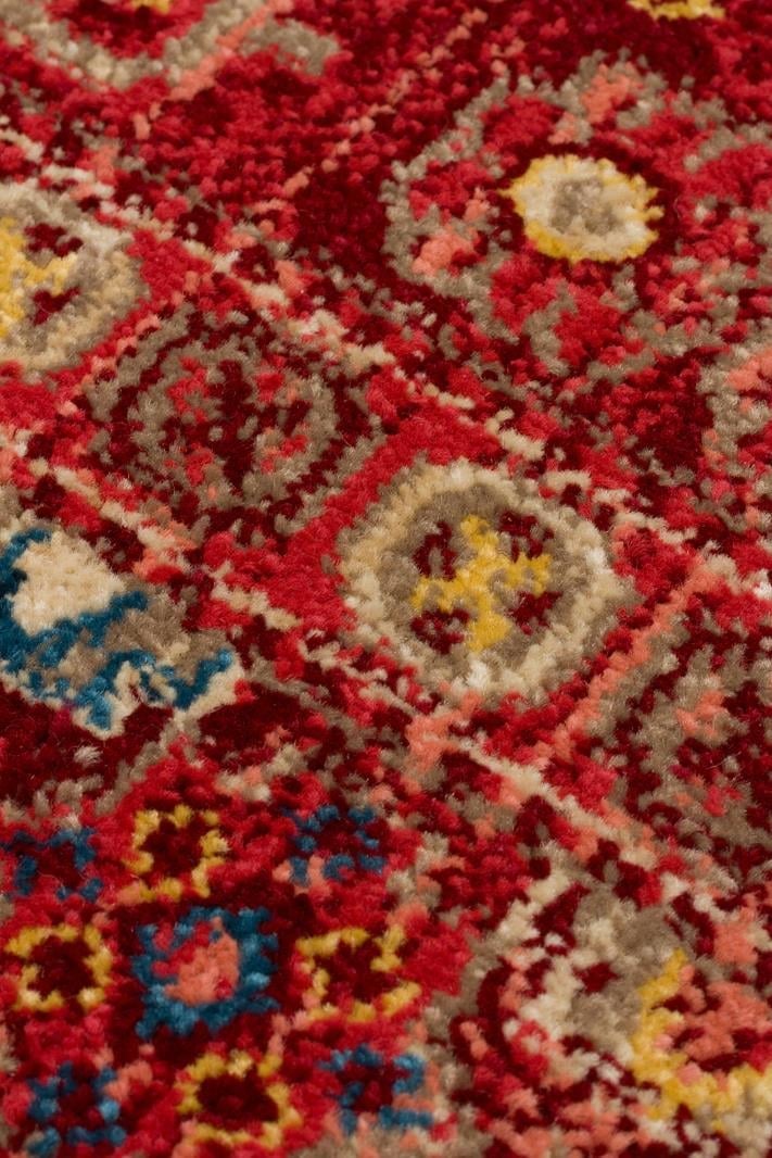 Nostalji NST05 Kırmızı Vintage Salon Oturma odası Koridor Mutfak Halısı