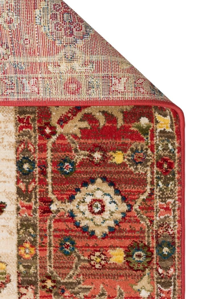 Nostalji NST04 Krem Kırmızı Vintage Salon Oturma odası Koridor Mutfak Halısı
