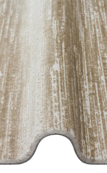 Doku Plain Beige Eskitme Desenli Salon Koridor Mutfak Halısı