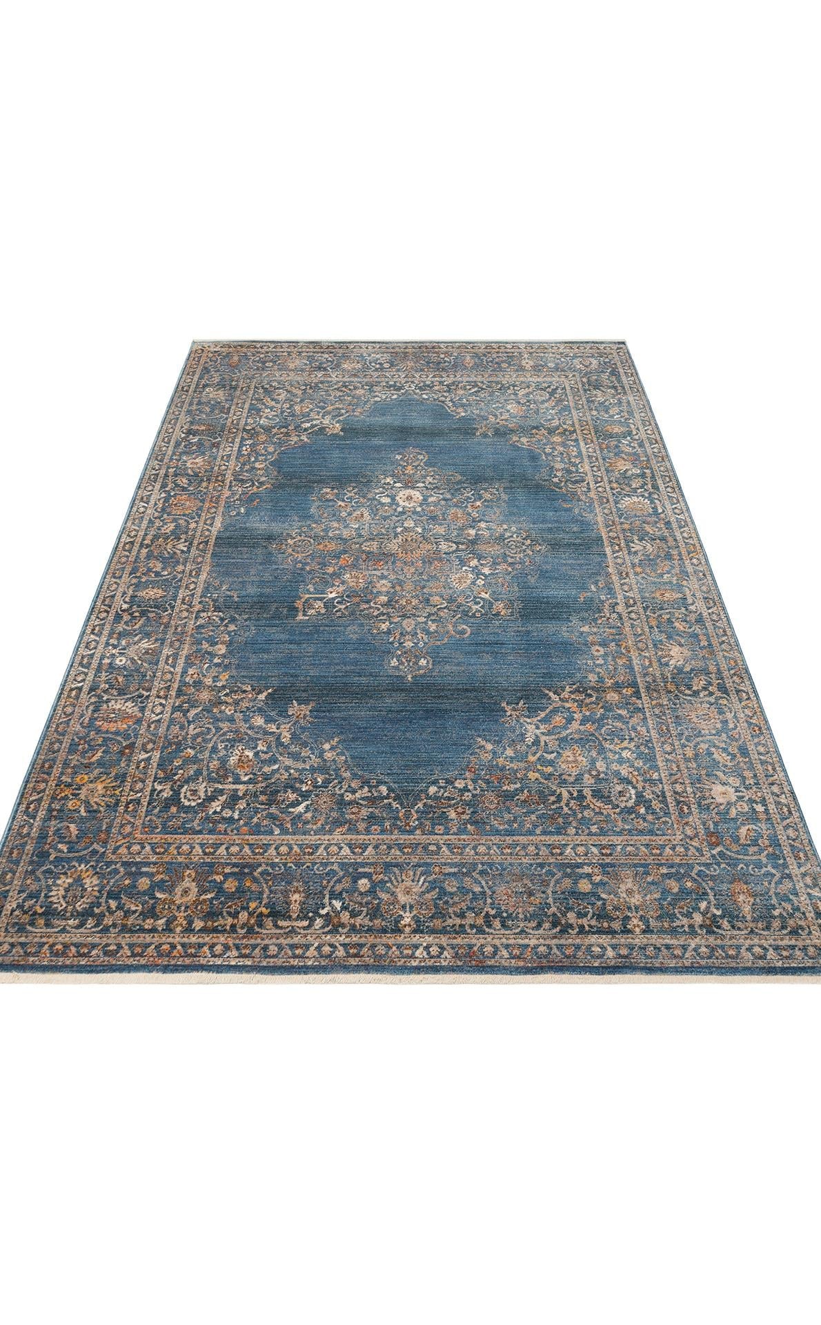 Pietra Navy PTA18 Desenlere Sahip Vintage Salon Oturma odası Koridor Mutfak Halısı