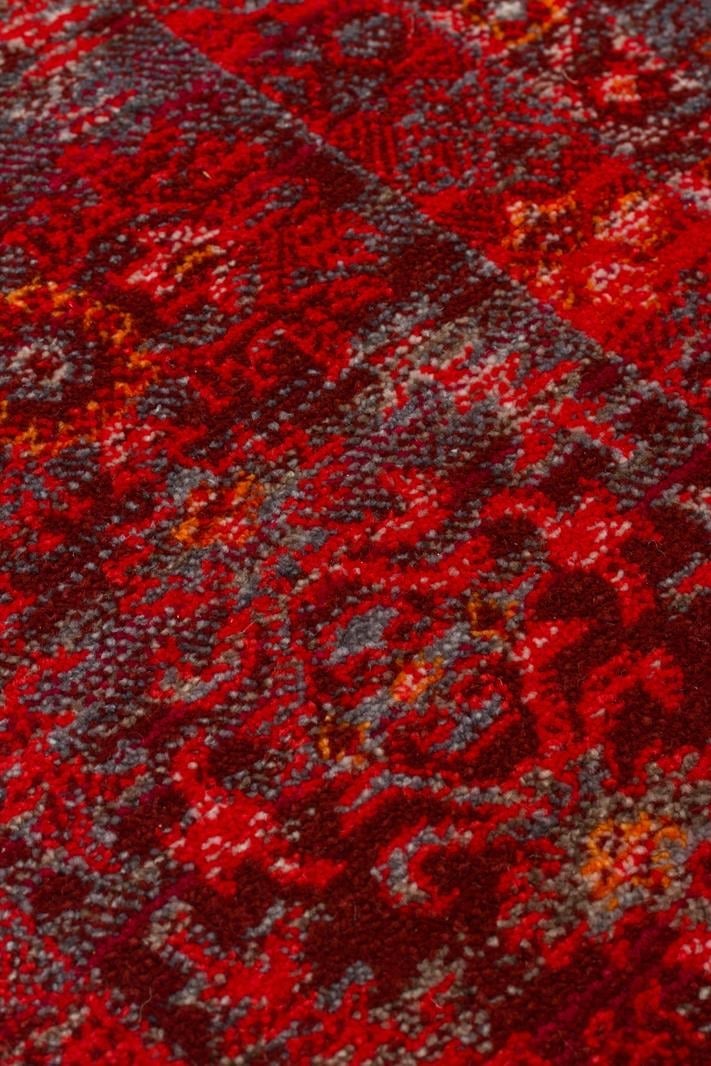 Pietra Red PTA20 Desenlere Sahip Vintage Salon Oturma odası Koridor Mutfak Halısı