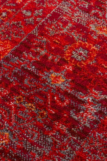 Pietra Red PTA20 Desenlere Sahip Vintage Salon Oturma odası Koridor Mutfak Halısı