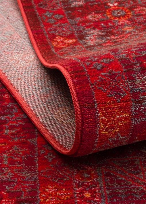 Pietra Red PTA20 Desenlere Sahip Vintage Salon Oturma odası Koridor Mutfak Halısı