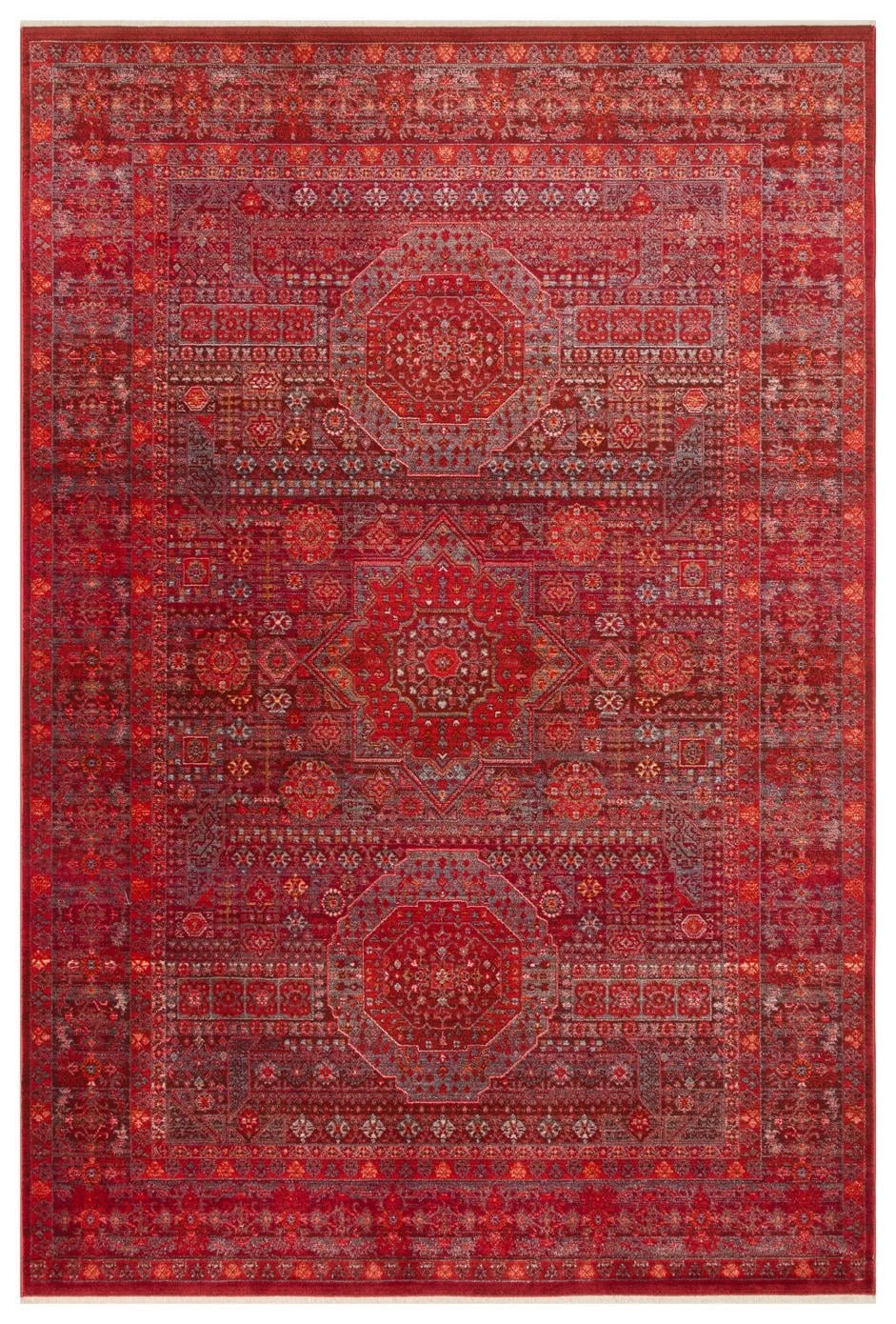 Pietra Red PTA20 Desenlere Sahip Vintage Salon Oturma odası Koridor Mutfak Halısı