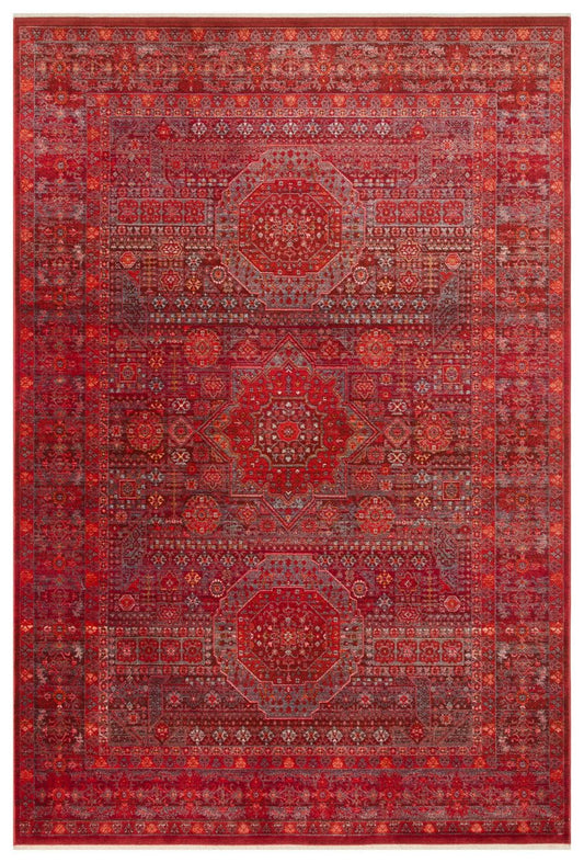 Pietra Red PTA20 Desenlere Sahip Vintage Salon Oturma odası Koridor Mutfak Halısı