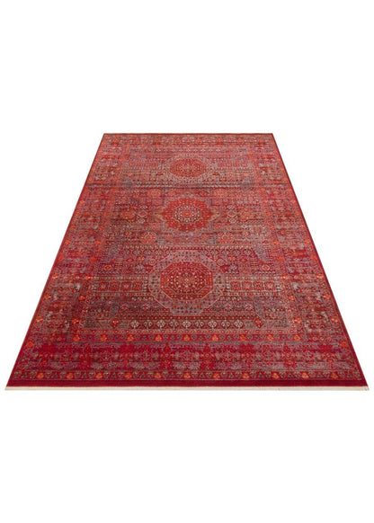Pietra Red PTA20 Desenlere Sahip Vintage Salon Oturma odası Koridor Mutfak Halısı