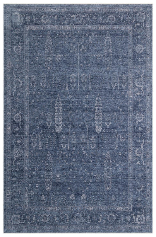 Shiraz Navy SHR03 Desenlere Sahip Vintage Salon Oturma odası Koridor Mutfak Halısı