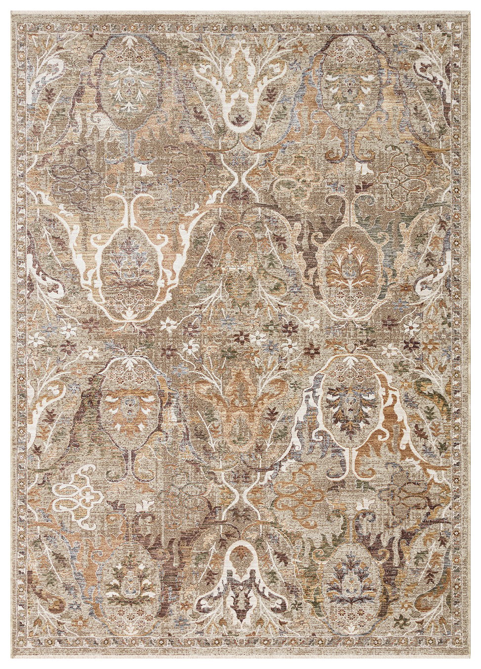 Madrid MAD02 Cream Gold Desenlere Sahip Vintage Salon Oturma odası Koridor Mutfak Halısı