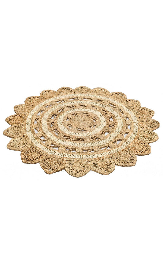 Jüttz CA-105 Natural XW Yuvarlak-Oval El Dokuma Hasır Halı