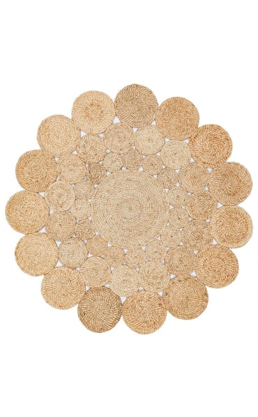 Jüttz CA-113 Natural XW Yuvarlak-Oval El Dokuma Hasır Halı