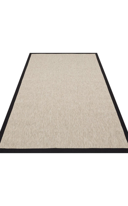 Ventura L.Beige - Black VNT2703 Border Desenlere Sahip Salon Oturma odası Koridor Mutfak Halısı