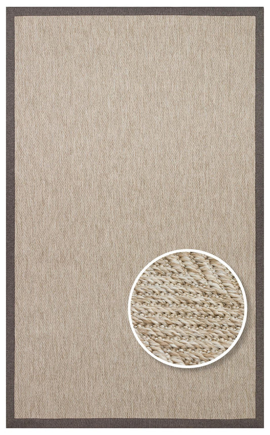 Ventura L.Beige - Dark Mix VNT2704 Border Desenlere Sahip Salon Oturma odası Koridor Mutfak Halısı