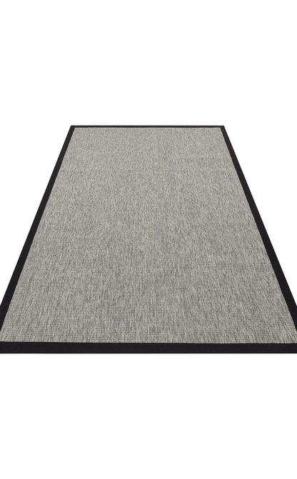Ventura Grey - Black VNT2705 Border Desenlere Sahip Salon Oturma odası Koridor Mutfak Halısı