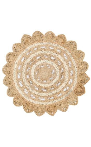 Jüttz CA-105 Natural XW Yuvarlak-Oval El Dokuma Hasır Halı