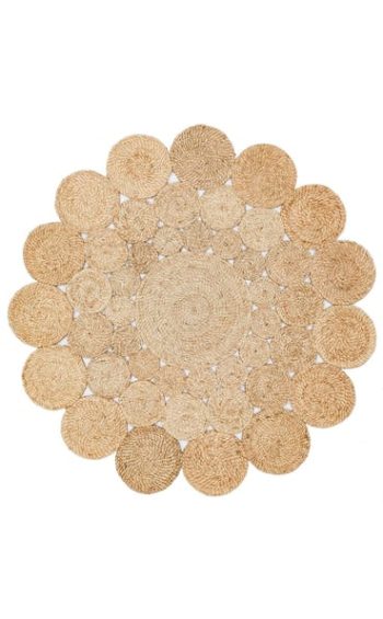 Jüttz CA-113 Natural XW Yuvarlak-Oval El Dokuma Hasır Halı