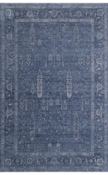 Shiraz Navy SHR03 Desenlere Sahip Vintage Salon Oturma odası Koridor Mutfak Halısı